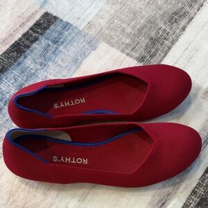 Rothys Womens 9 Red Slip on Ballet Flats Work Quiet Luxury Classic On Trend